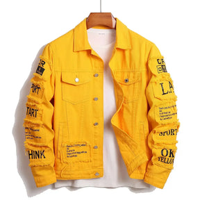 Jaqueta Masculina Jeans Letter