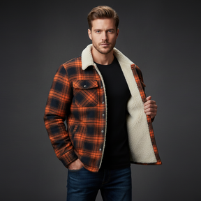 Jaqueta Xadrez Masculina Peluciada de Inverno