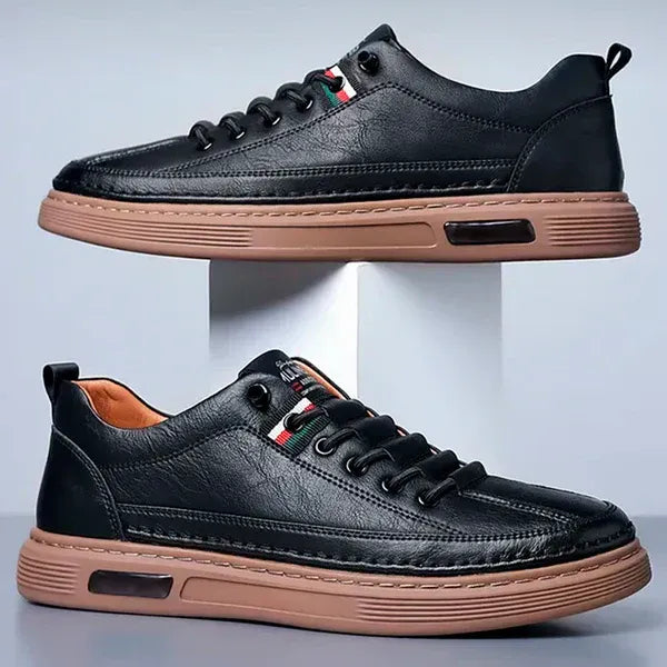 Tênis Ortopédico em Couro Legitimo Italian Lugan + Relógio de Brinde