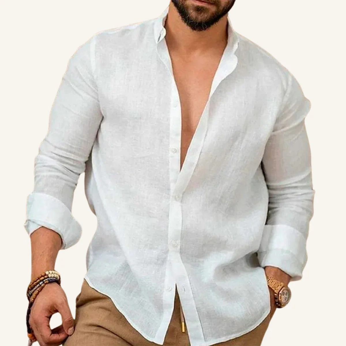 Camisa de Linho Masculina Verano
